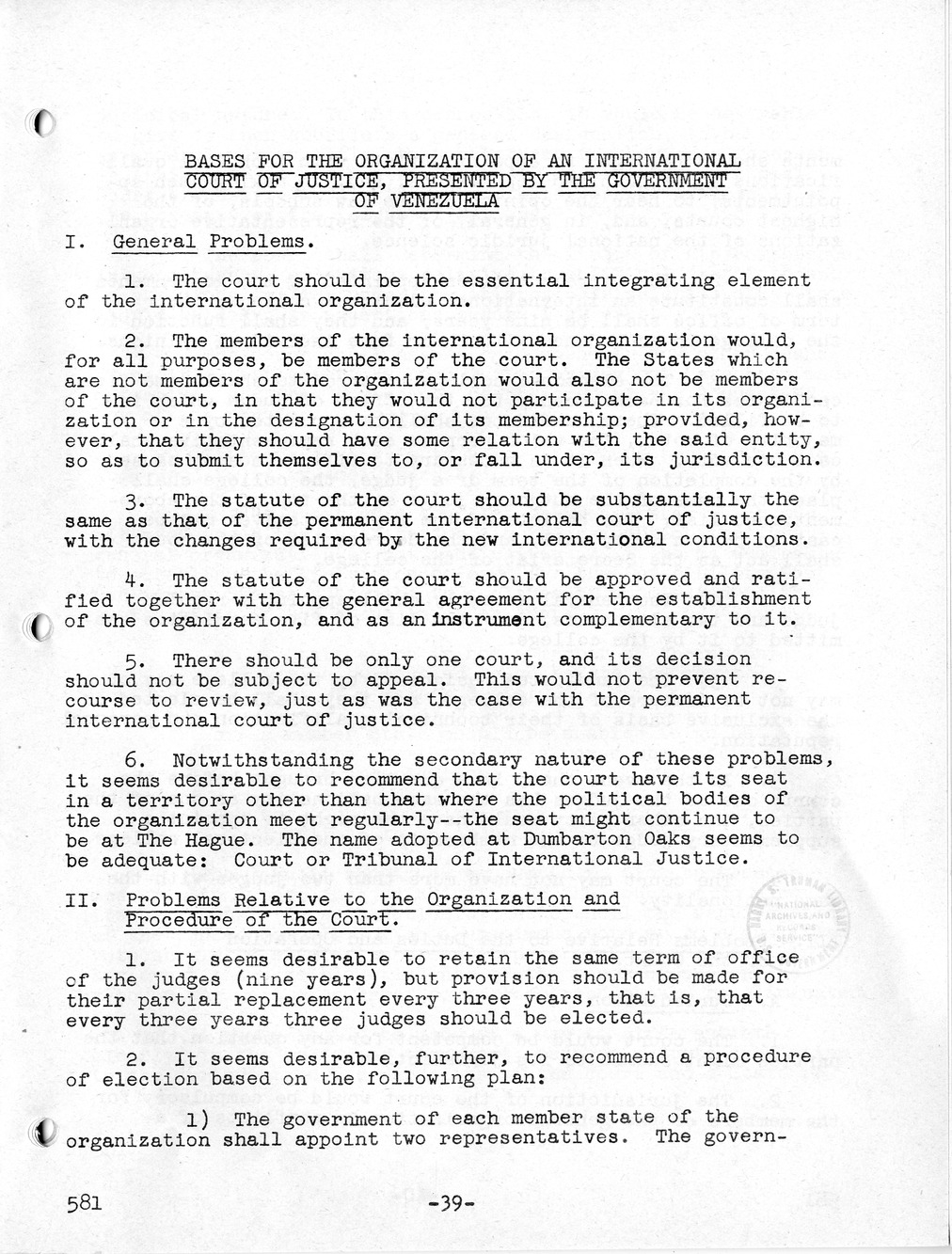 Report, Comments and Proposed Amendments Concerning the Dumbarton Oaks Proposals, Submitted by the Delegations to the United Nations Conference on International Organization