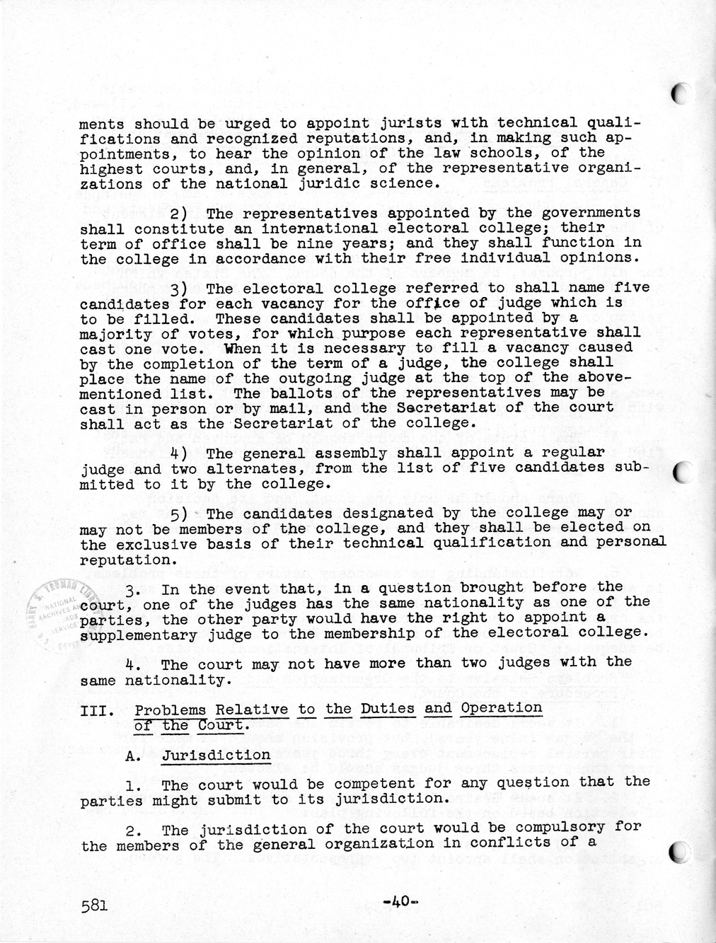 Report, Comments and Proposed Amendments Concerning the Dumbarton Oaks Proposals, Submitted by the Delegations to the United Nations Conference on International Organization
