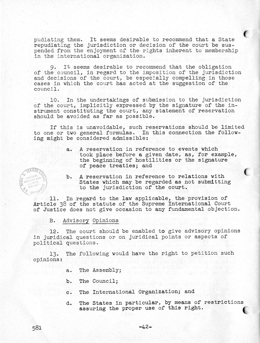 Report, Comments and Proposed Amendments Concerning the Dumbarton Oaks Proposals, Submitted by the Delegations to the United Nations Conference on International Organization