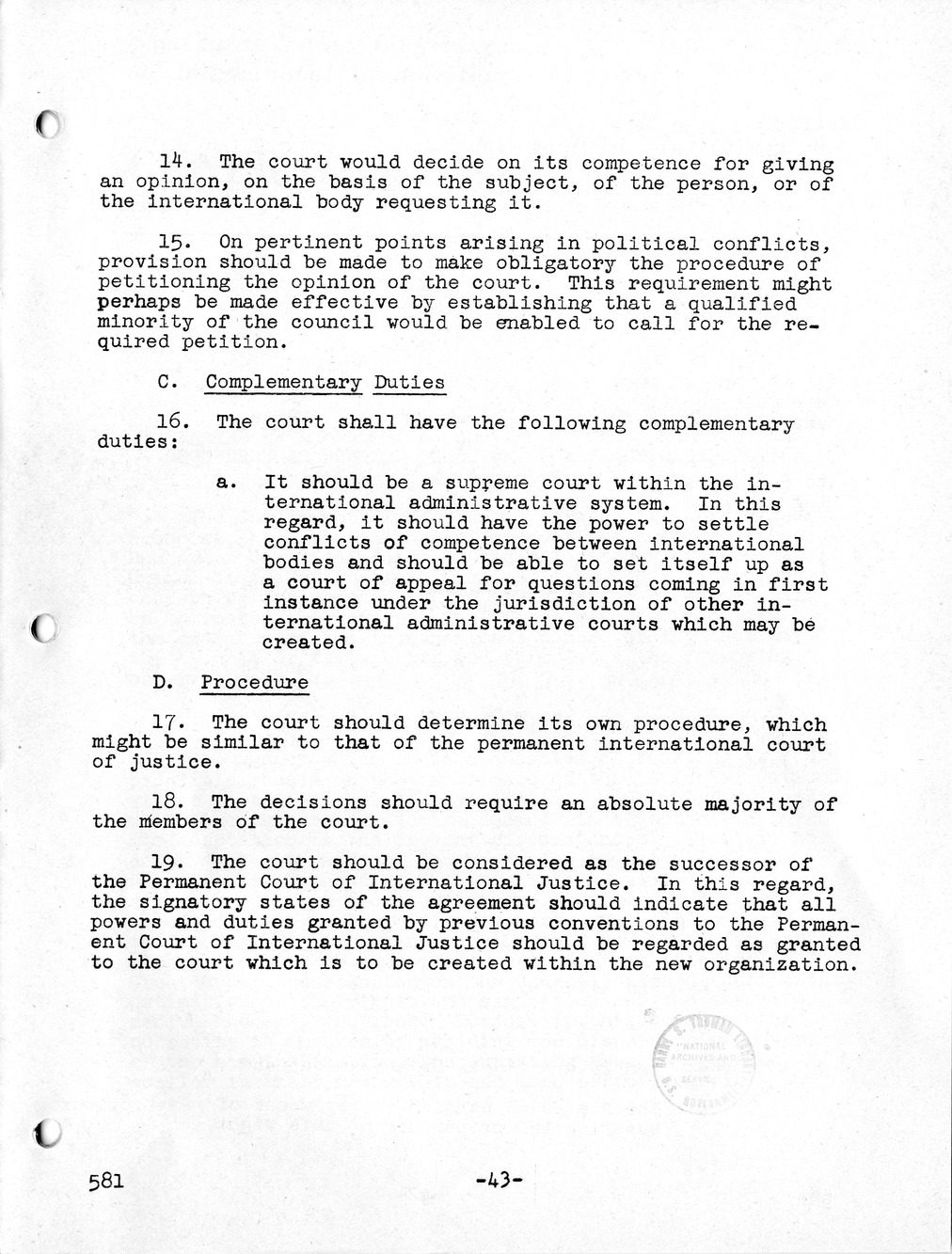 Report, Comments and Proposed Amendments Concerning the Dumbarton Oaks Proposals, Submitted by the Delegations to the United Nations Conference on International Organization