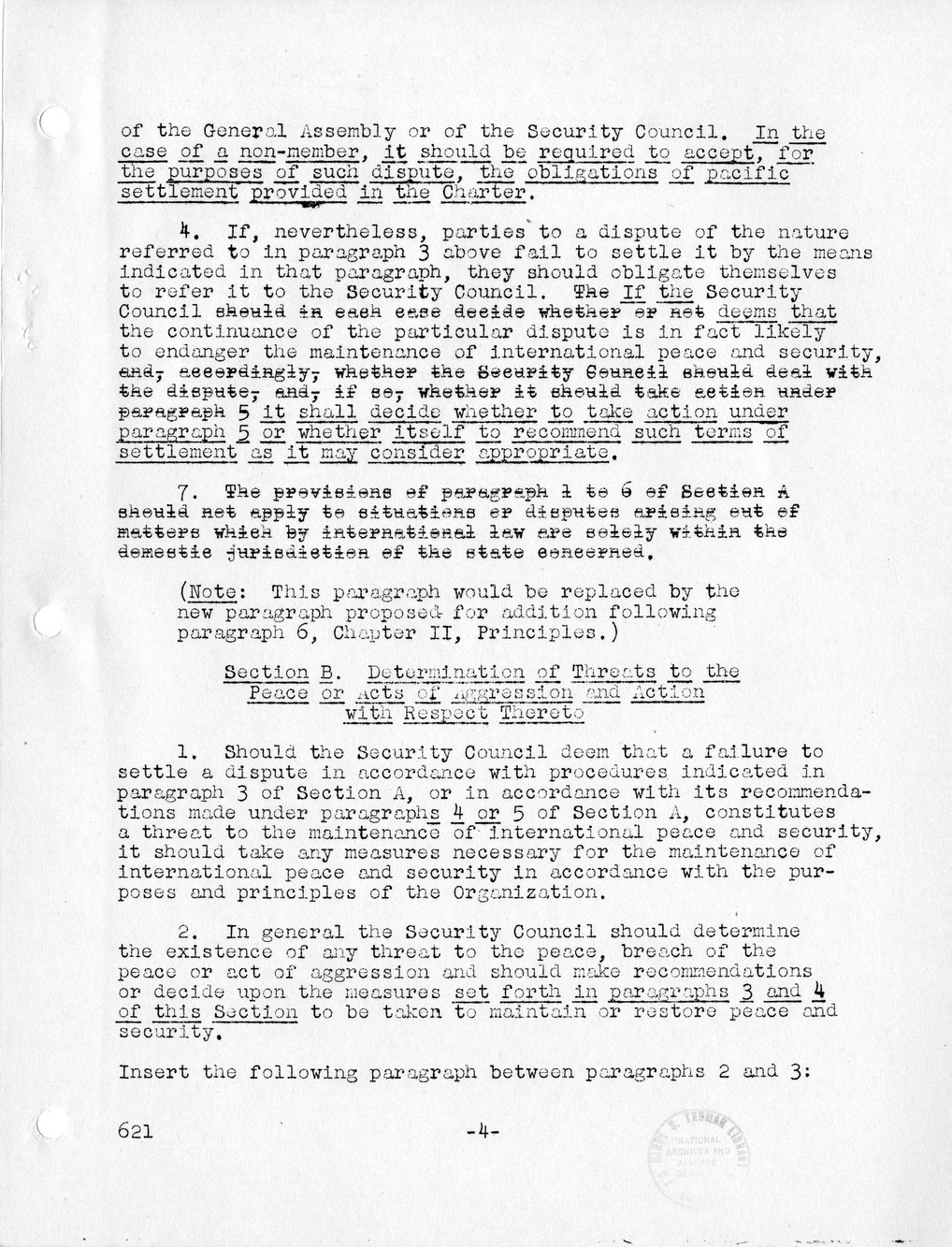Report, Comments and Proposed Amendments Concerning the Dumbarton Oaks Proposals, Submitted by the Delegations to the United Nations Conference on International Organization