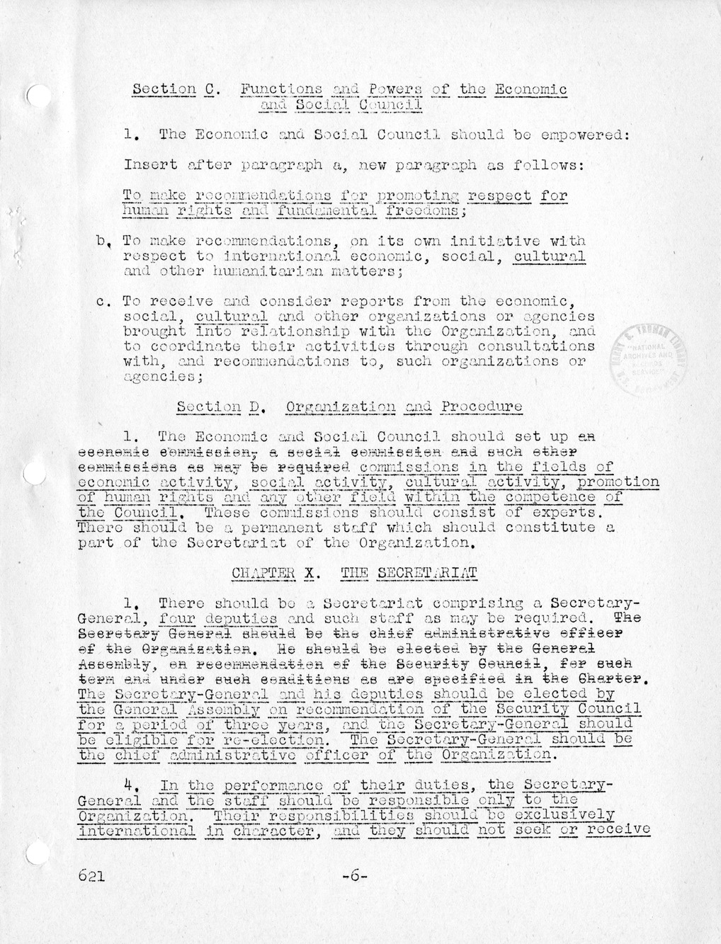 Report, Comments and Proposed Amendments Concerning the Dumbarton Oaks Proposals, Submitted by the Delegations to the United Nations Conference on International Organization