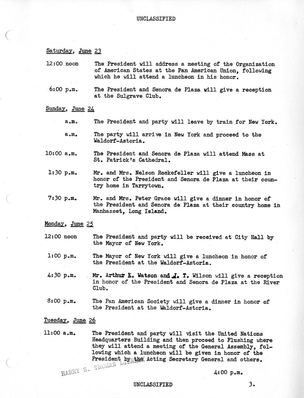 Report, Background Memoranda on Visit to the United States of Galo Plaza, President of the Republic of Ecuador