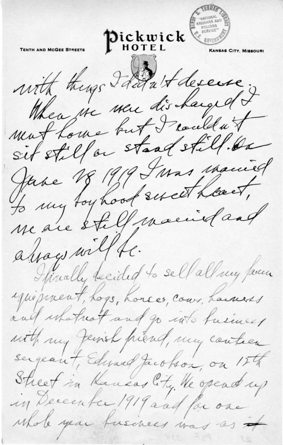 Longhand Note of Judge Harry S. Truman