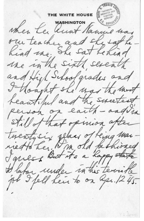 Longhand Note of President Harry S. Truman [includes June 1, 4, and 5, 1945]