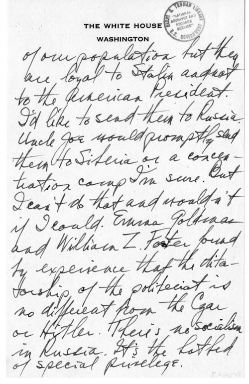 Longhand Note of President Harry S. Truman [includes June 7 and 13, 1945]
