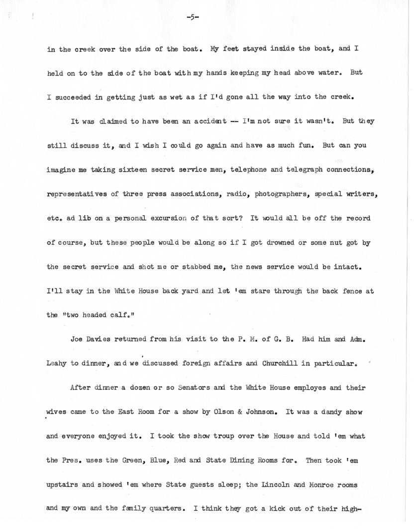 Typed Note of President Harry S. Truman [includes June 1, 4, 5, 7, and 13, 1945]