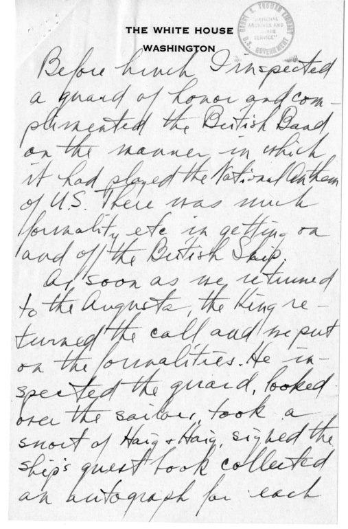 Longhand Note of President Harry S. Truman