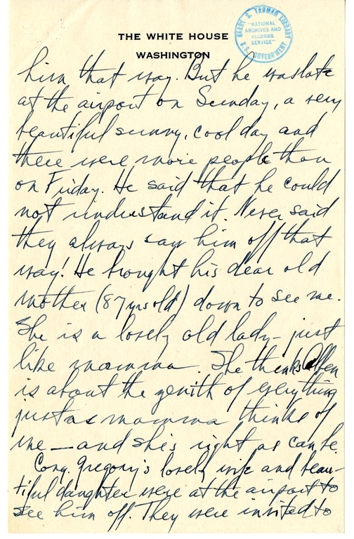 Longhand Note of President Harry S. Truman