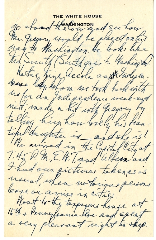 Longhand Note of President Harry S. Truman