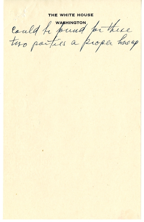 Longhand Note of President Harry S. Truman