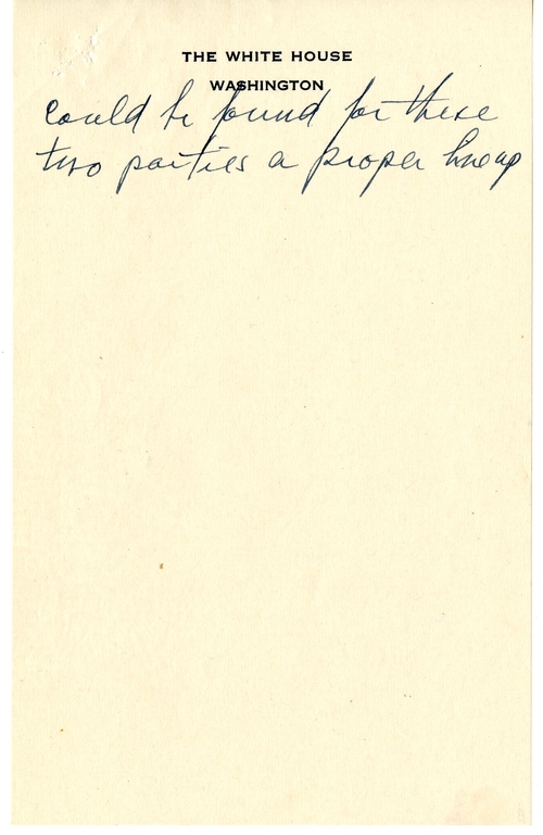 Longhand Note of President Harry S. Truman