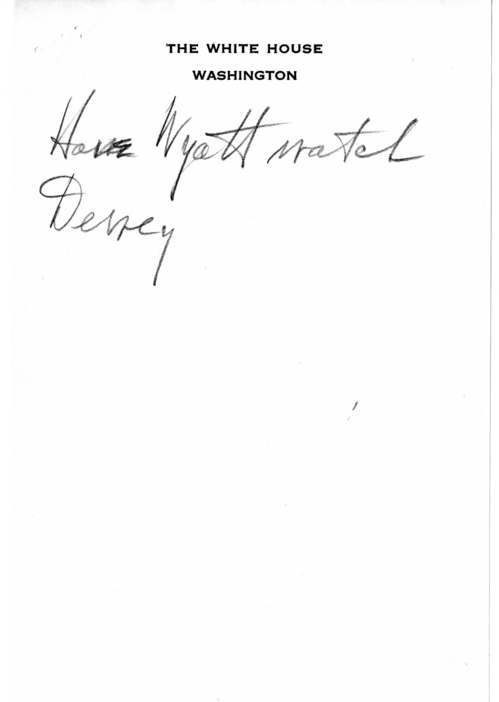 Longhand Note of President Harry S. Truman