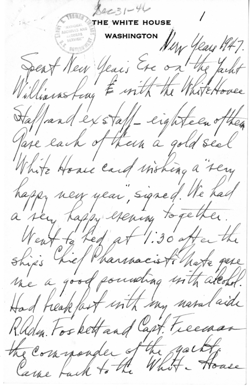 Longhand Note of President Harry S. Truman