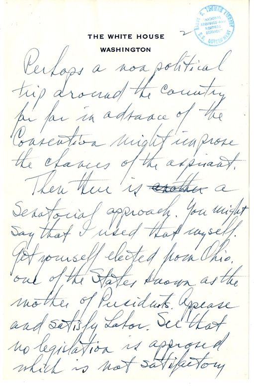 Longhand Draft of Gridiron Dinner Speech of President Harry S. Truman