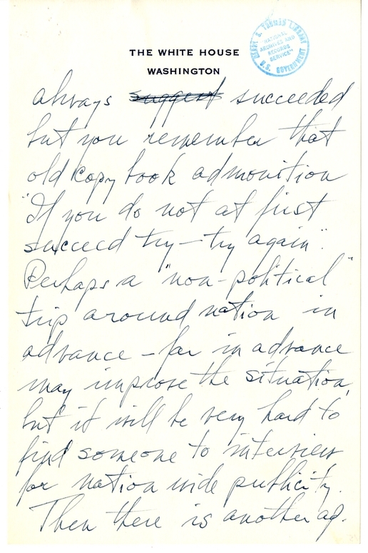 Longhand Draft of Gridiron Dinner Speech of President Harry S. Truman