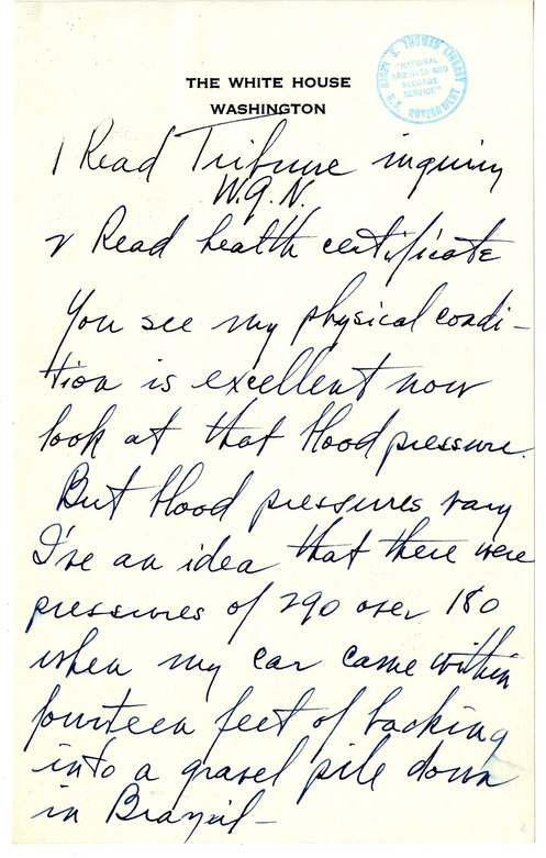 Longhand Note of President Harry S. Truman