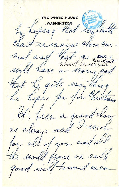 Longhand Note of President Harry S. Truman