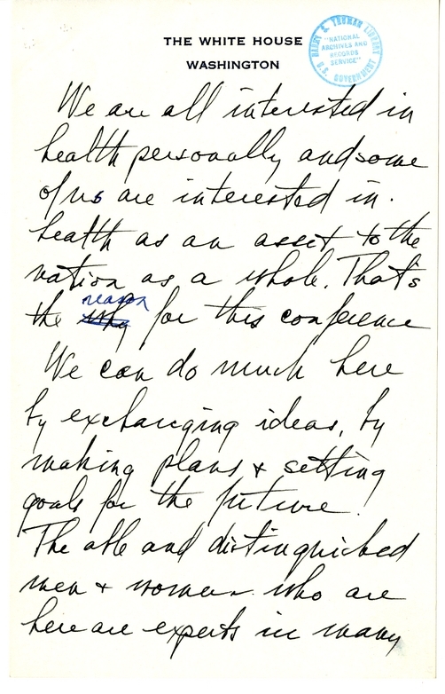 Longhand Note of President Harry S. Truman