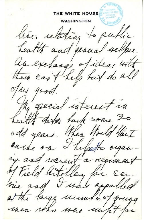 Longhand Note of President Harry S. Truman