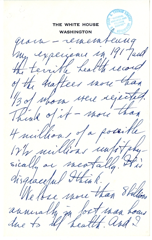 Longhand Note of President Harry S. Truman