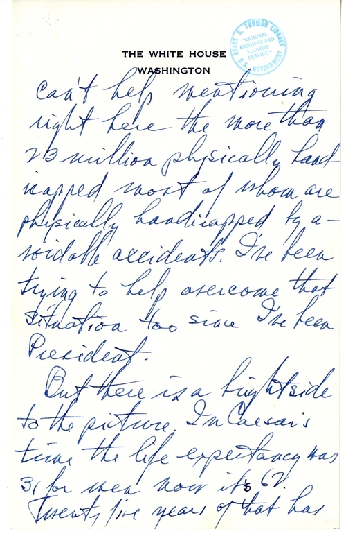 Longhand Note of President Harry S. Truman