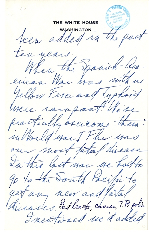 Longhand Note of President Harry S. Truman