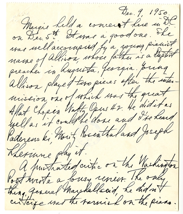 Longhand Note of President Harry S. Truman