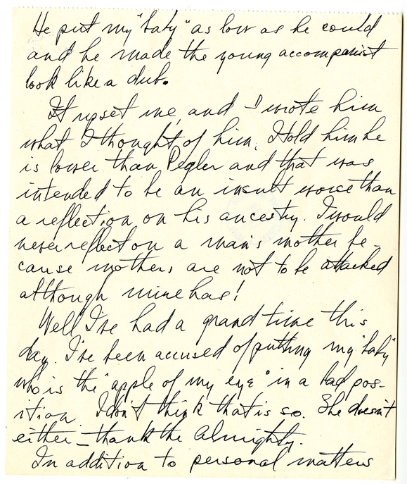 Longhand Note of President Harry S. Truman