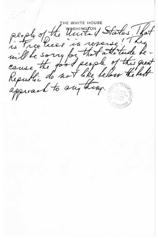 Longhand Note of President Harry S. Truman