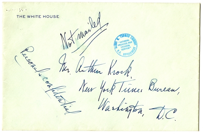 Unsent Draft Letter from President Harry S. Truman to Arthur Krock