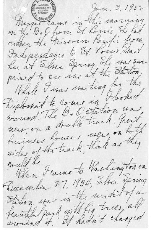 Longhand Note of President Harry S. Truman