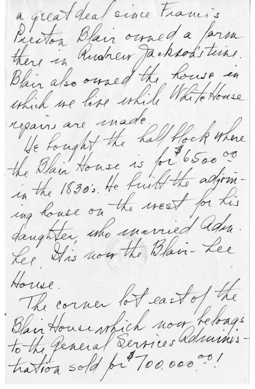 Longhand Note of President Harry S. Truman