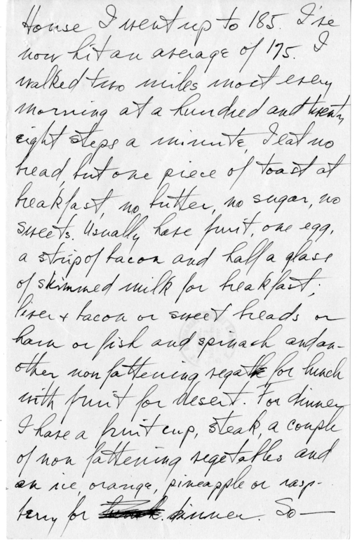 Longhand Note of President Harry S. Truman