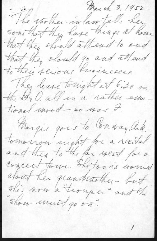 Longhand Note of President Harry S. Truman