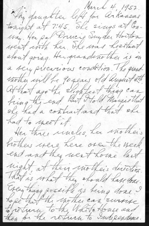 Longhand Note of President Harry S. Truman