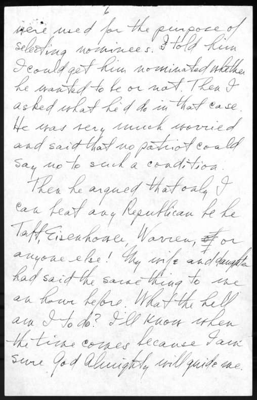 Longhand Note of President Harry S. Truman