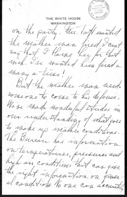 Longhand Note of President Harry S. Truman