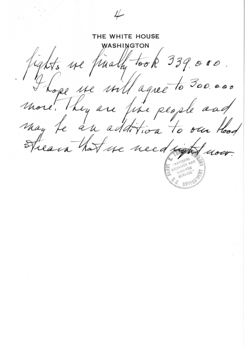 Longhand Note of President Harry S. Truman