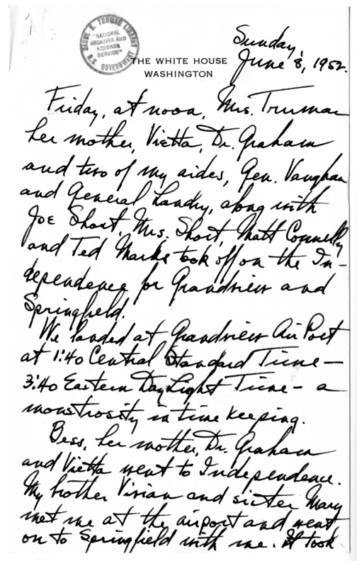 Longhand Note of President Harry S. Truman