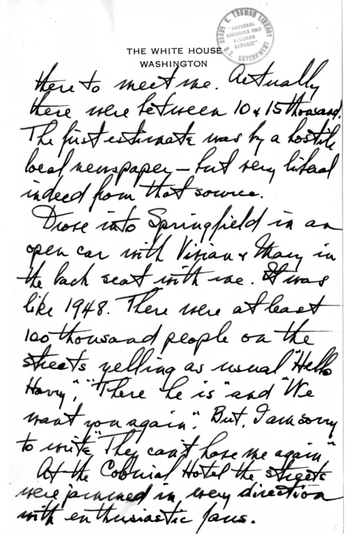 Longhand Note of President Harry S. Truman