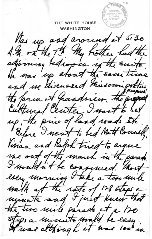 Longhand Note of President Harry S. Truman