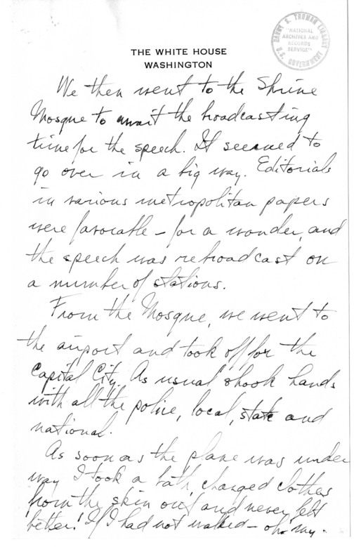 Longhand Note of President Harry S. Truman