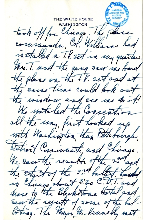 Longhand Note of President Harry S. Truman