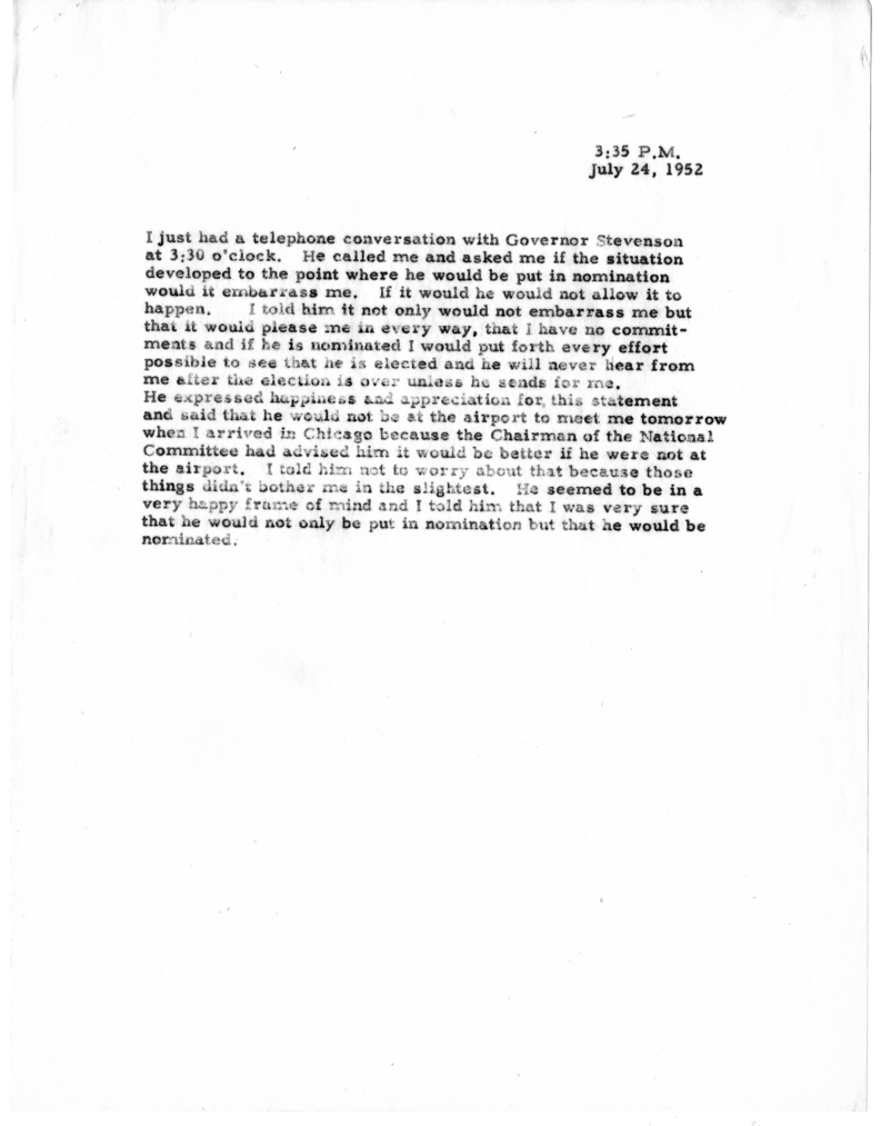 Typed Note of President Harry S. Truman