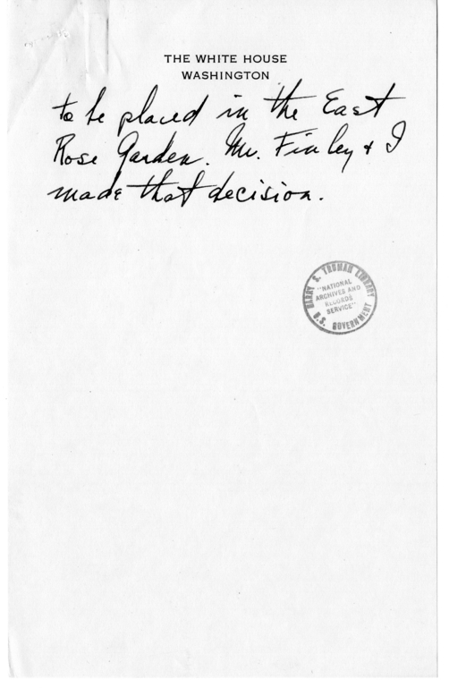 Longhand Note of President Harry S. Truman