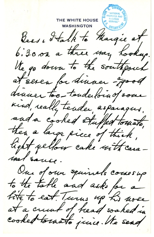 Longhand Note of President Harry S. Truman