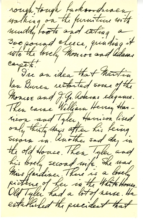 Longhand Note of President Harry S. Truman