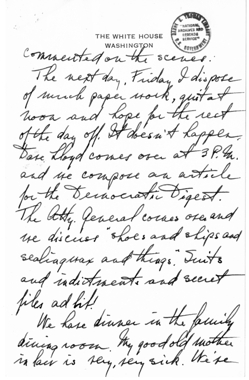 Longhand Note of President Harry S. Truman