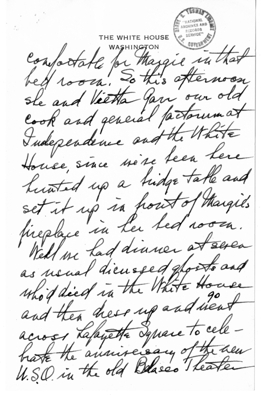 Longhand Note of President Harry S. Truman